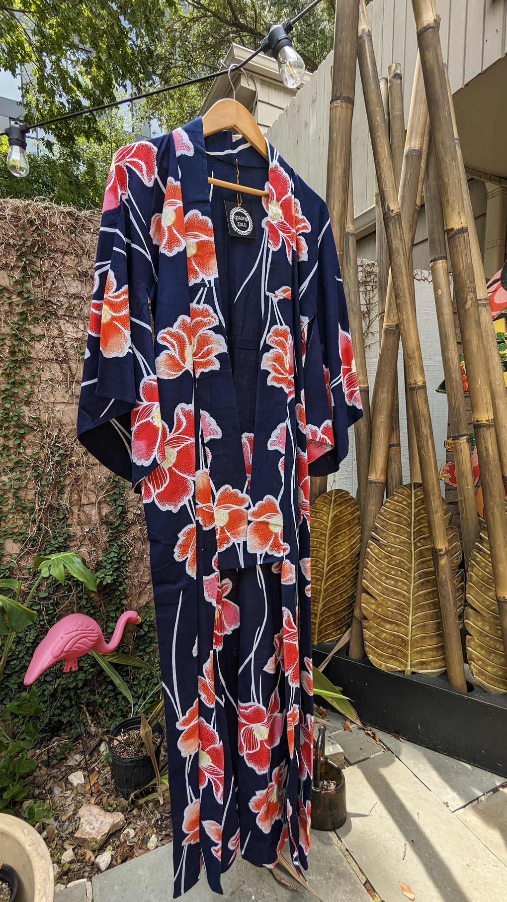 Yukata Mens Cotton - Tropical Navy